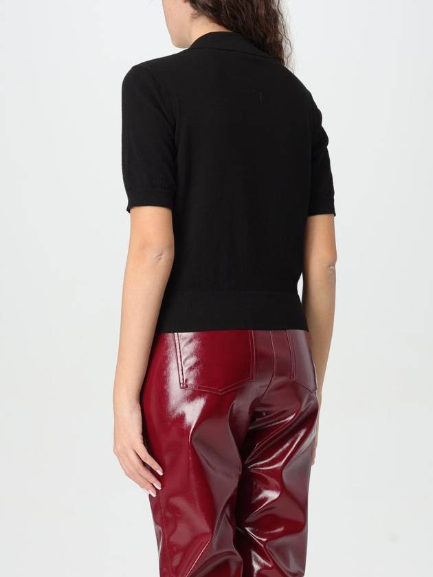 Burberry Slim Fit Cotton Blend Knit Polo Shirt Black