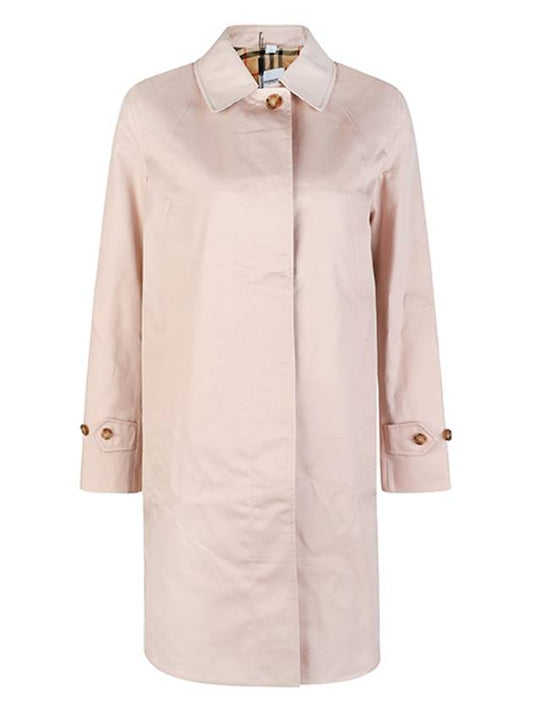 Burberry Pocket Button Gabardine Cotton Single Coat Beige