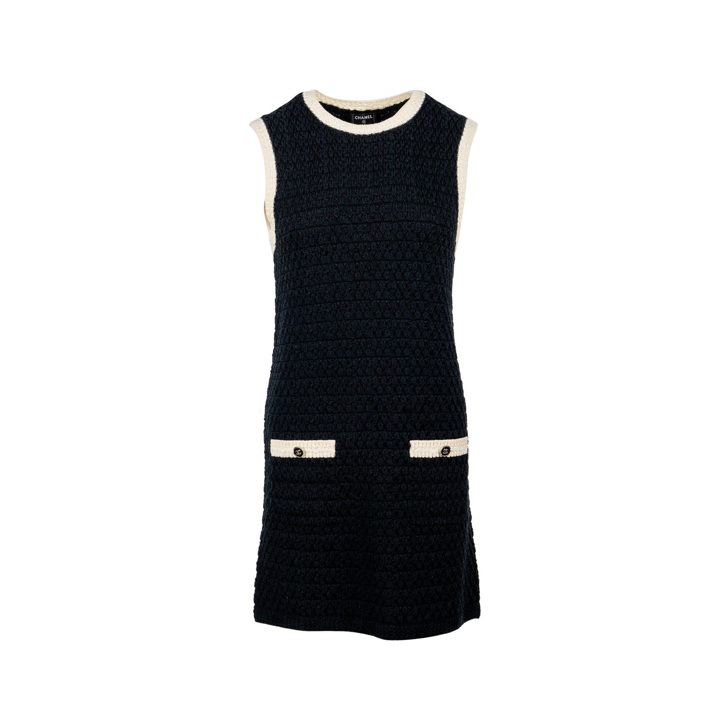 Chanel size 34 24P Dress cotton/viscose/polyamide black/white