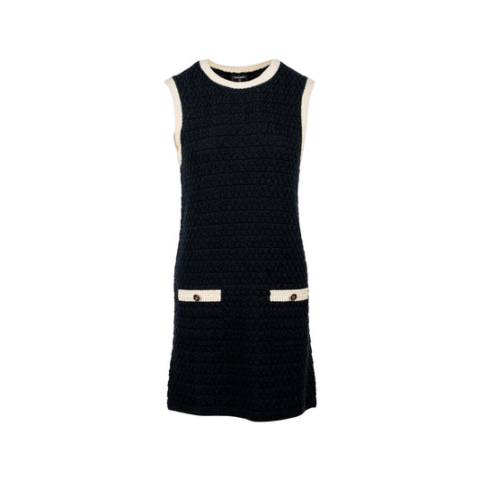 Chanel size 34 24P Dress cotton/viscose/polyamide black/white