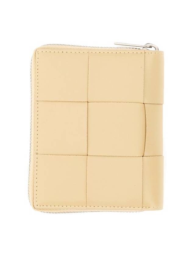 Bottega Veneta Around Zipper Halfwallet Beige