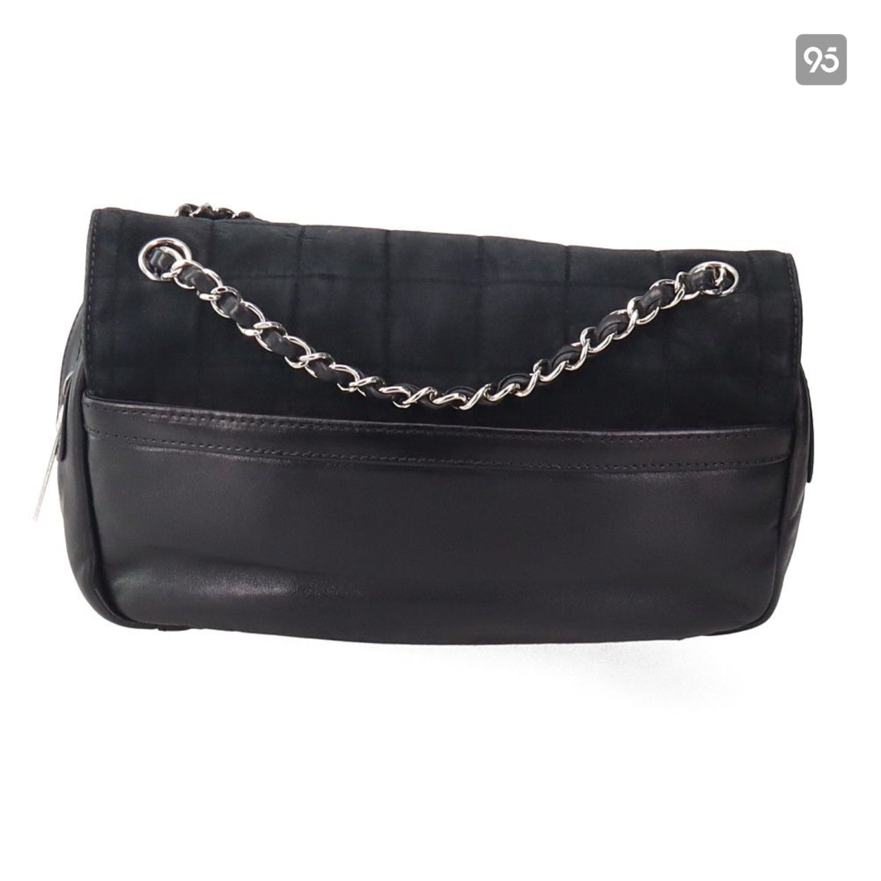 Chanel CC Choco Bar Suede & Leather Flap Bag Suede Shoulder Bag in New Condition