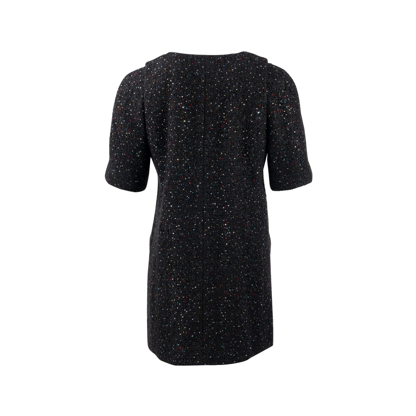 Chanel Size 38 Shining Crystal Tweed Dress Coat Wool/Acrylic Black/Multicolour