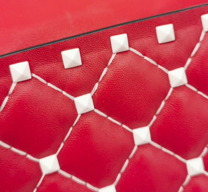 Valentino Rockstud Spike Medium 23cm Bag Red 24052678724369