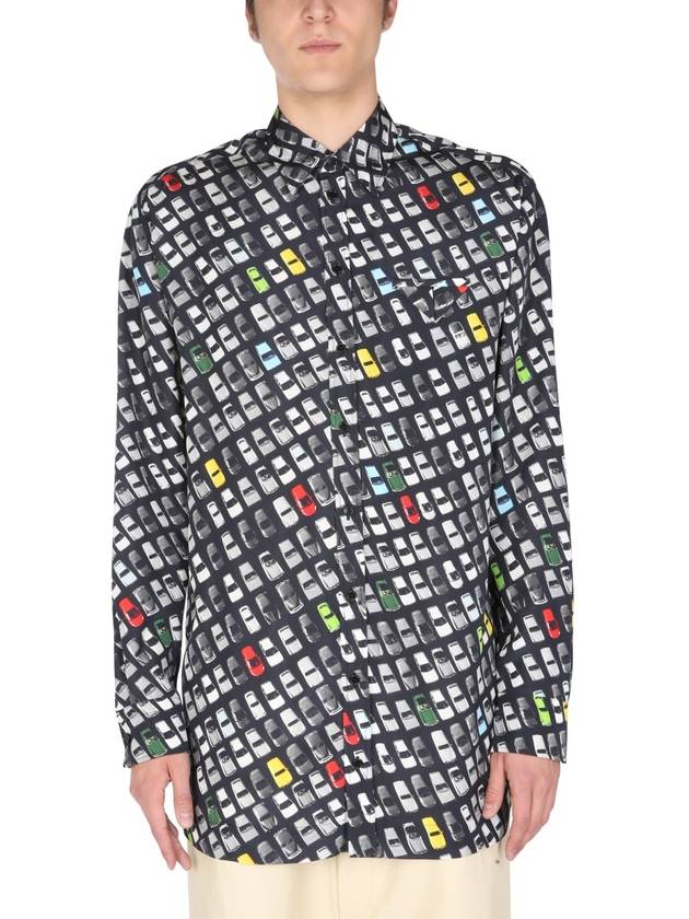 Bottega Veneta Car Print Long Sleeve Shirt