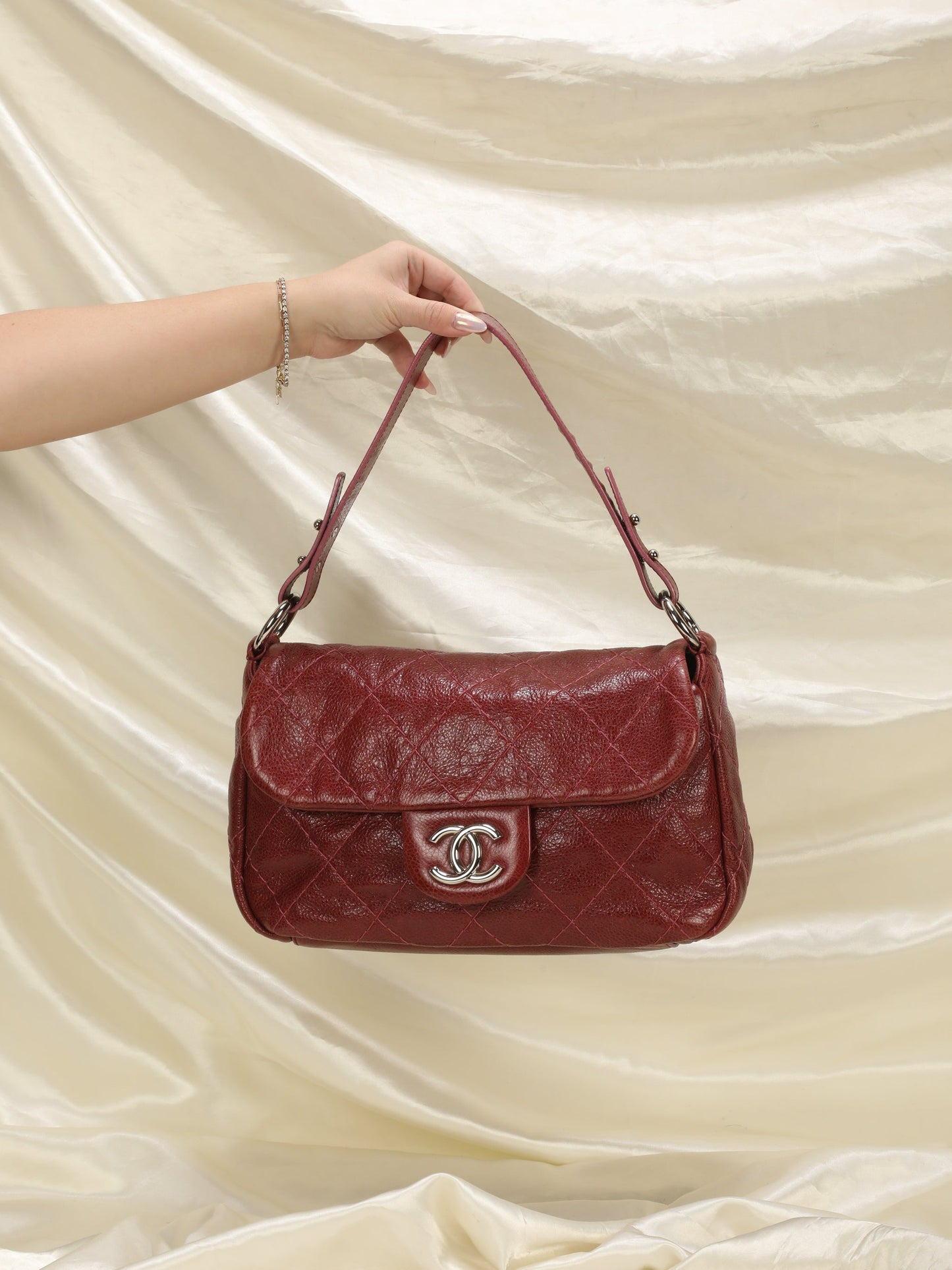 Chanel Caviar Red Shoulder Bag