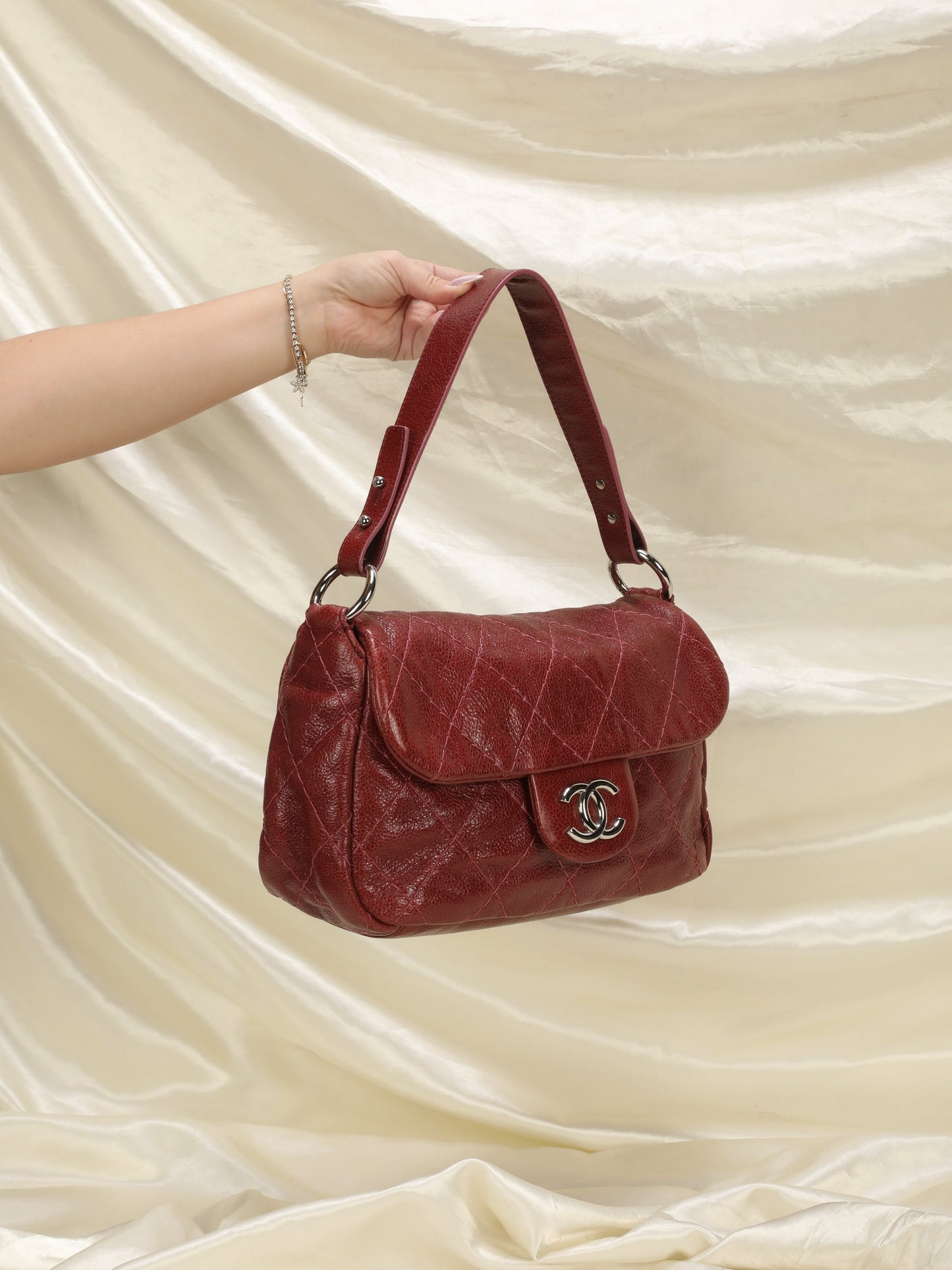 Chanel Caviar Red Shoulder Bag