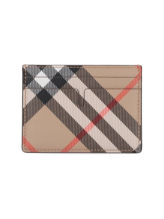 Burberry Check Card Case Wallet Beige