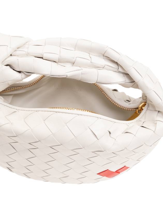 Bottega Veneta Intrecciato Heart Detail Leather Tote Bag White