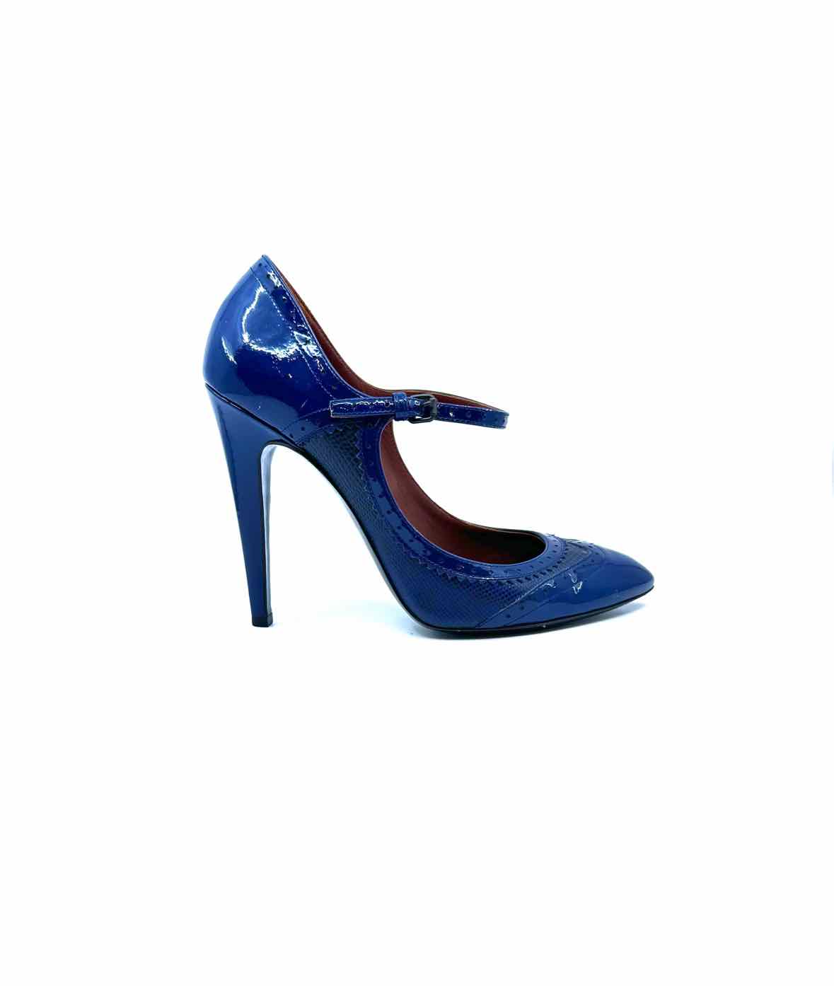 BOTTEGA VENETA Size 10 Navy Patent Leather Solid Pumps