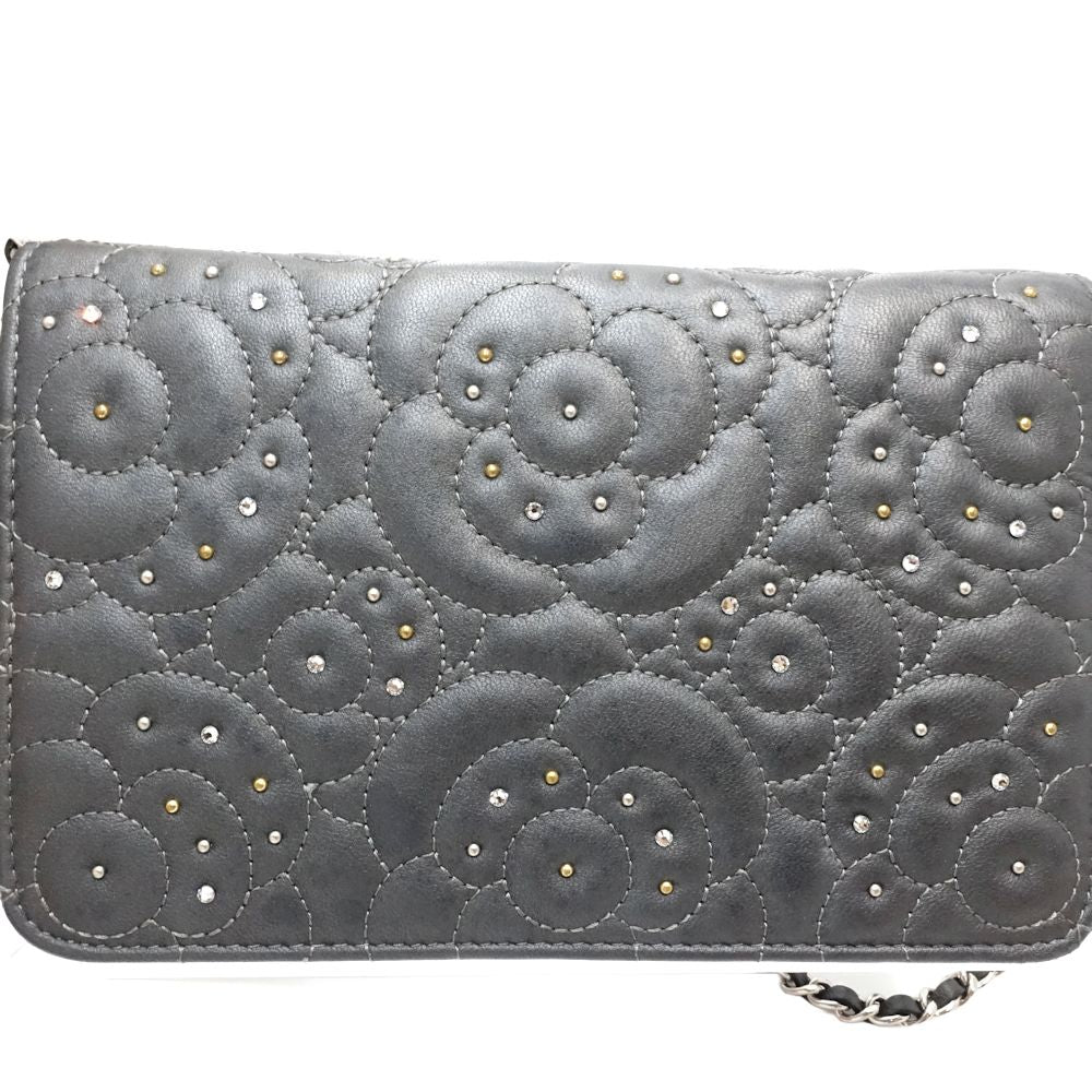 Chanel Camellia Lambskin Chain Wallet