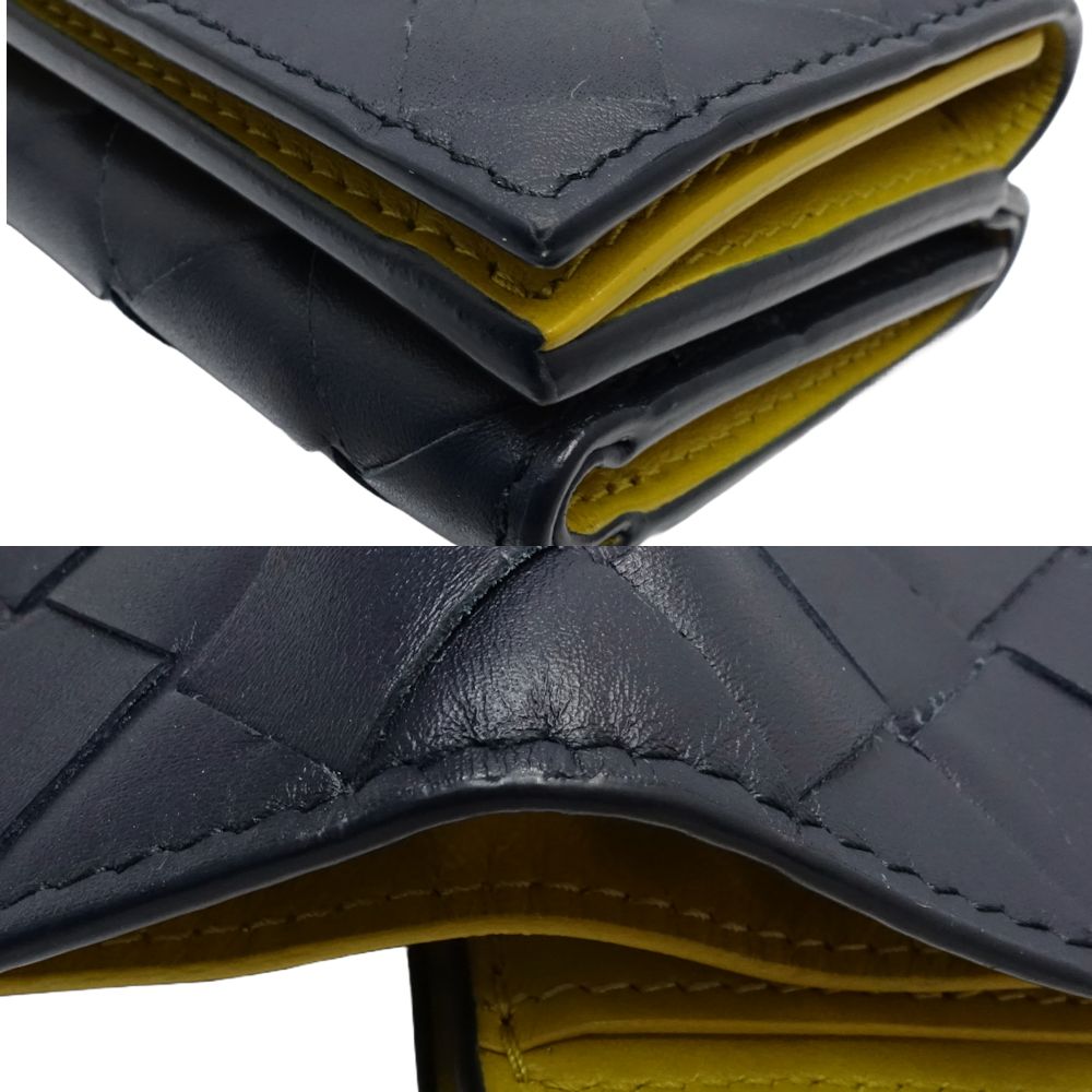 Bottega Veneta Leather Trifold Wallet Intrecciato