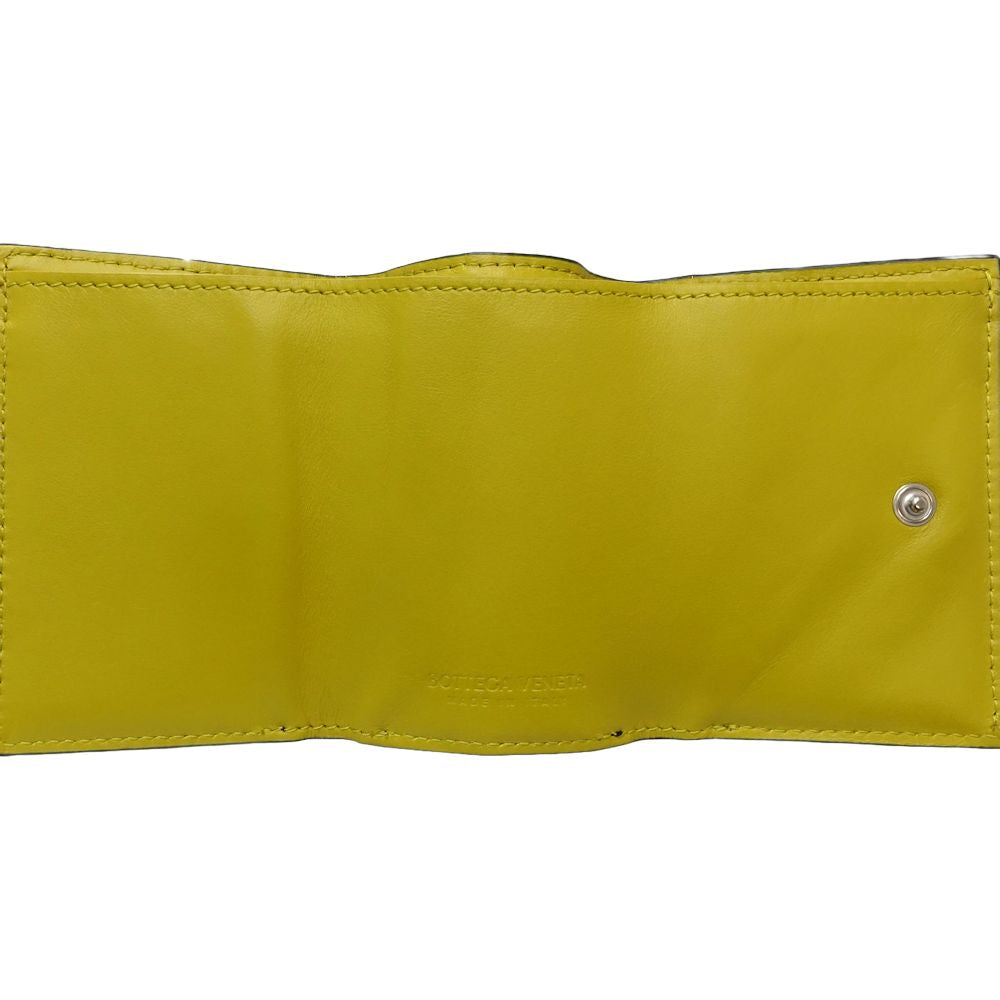 Bottega Veneta Leather Trifold Wallet Intrecciato