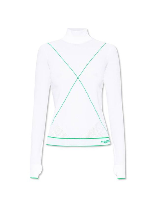 Bottega Veneta Salon Contrast Stitch Neck Collar White