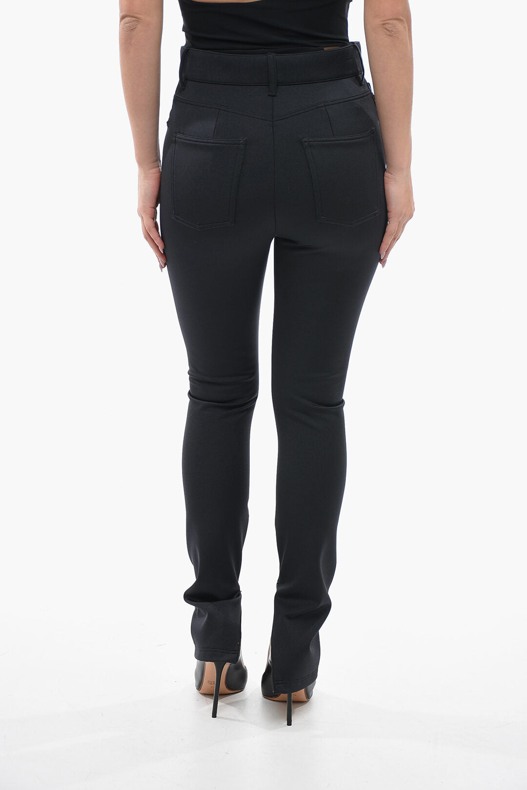 Balenciaga Ankle Zip 5 Pockets Stretch Leggings Pants