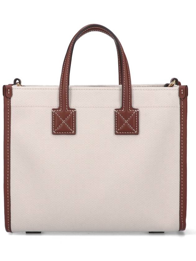 Burberry Mini Two-Tone Canvas and Leather Freya Tote Bag Natural Tan