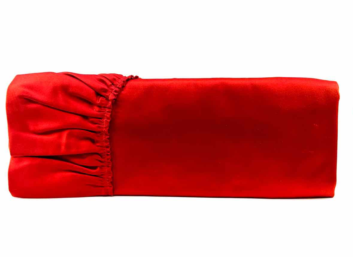 VALENTINO Red Satin Clutch