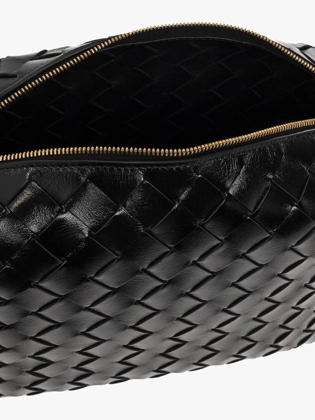 Bottega Veneta Intrecciato Small Leather Shoulder Bag Black