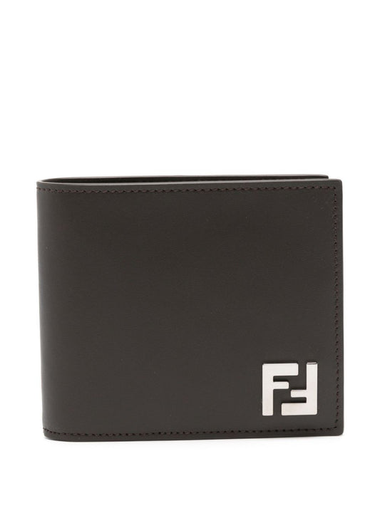 Fendi Men Leather And Ff Canvas Compact Bi-Fold Wallet