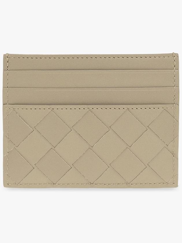 Bottega Veneta Intrecciato Leather Card Wallet Beige