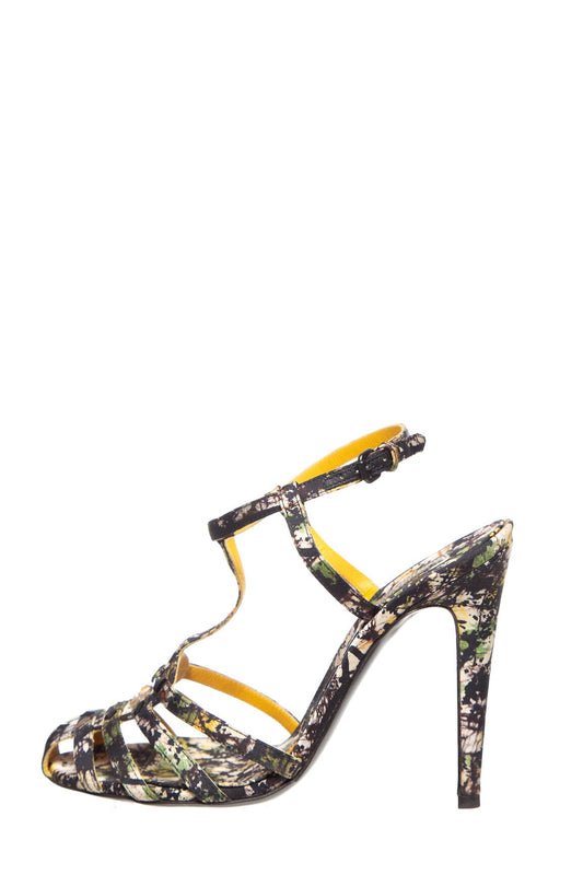 Bottega Veneta Green Printed Heels SZ 36