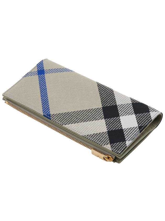 Burberry Check Bifold Long Wallet Lichen
