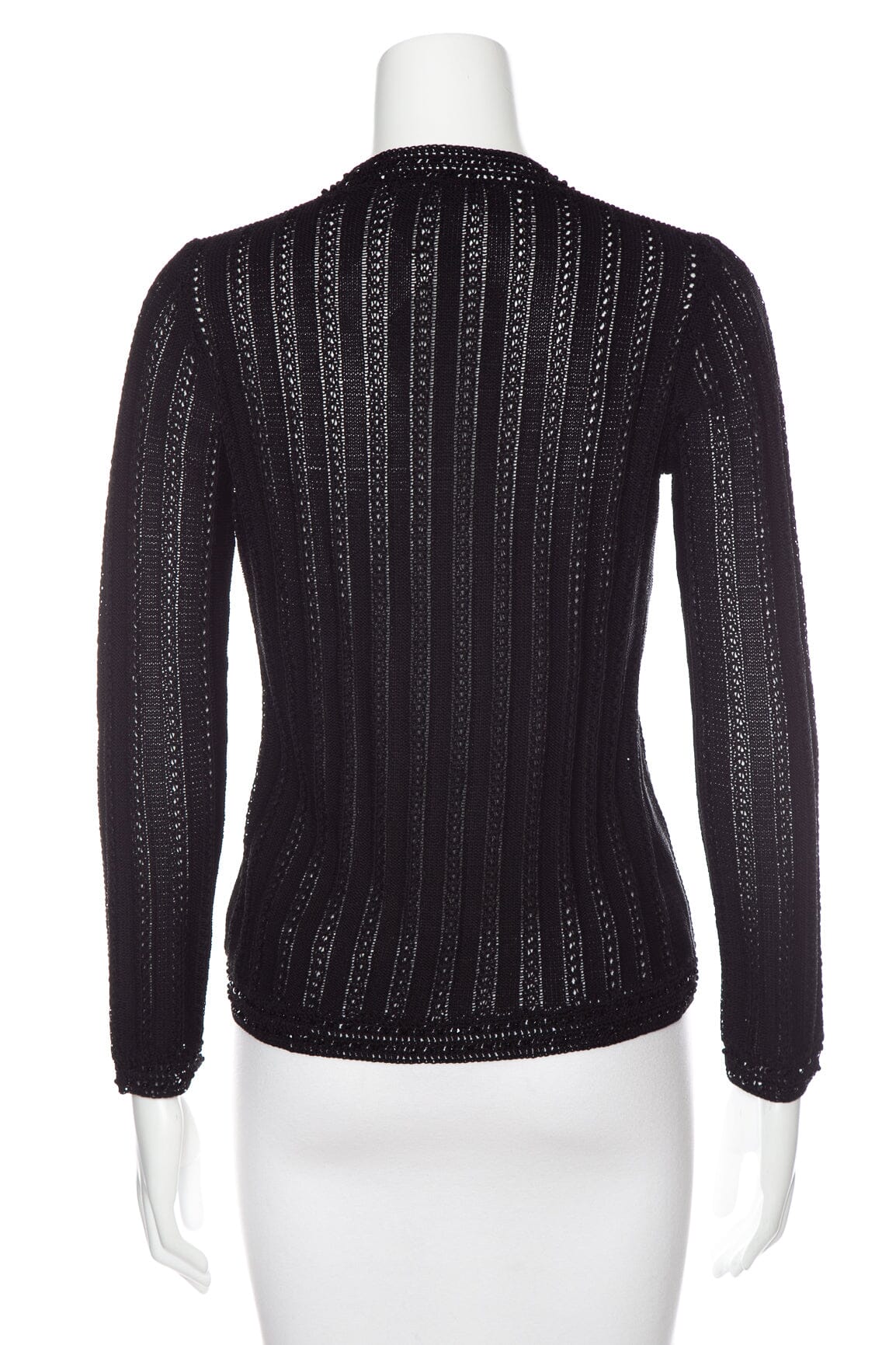 Chanel Black Beaded Knit Sweater SZ N/A