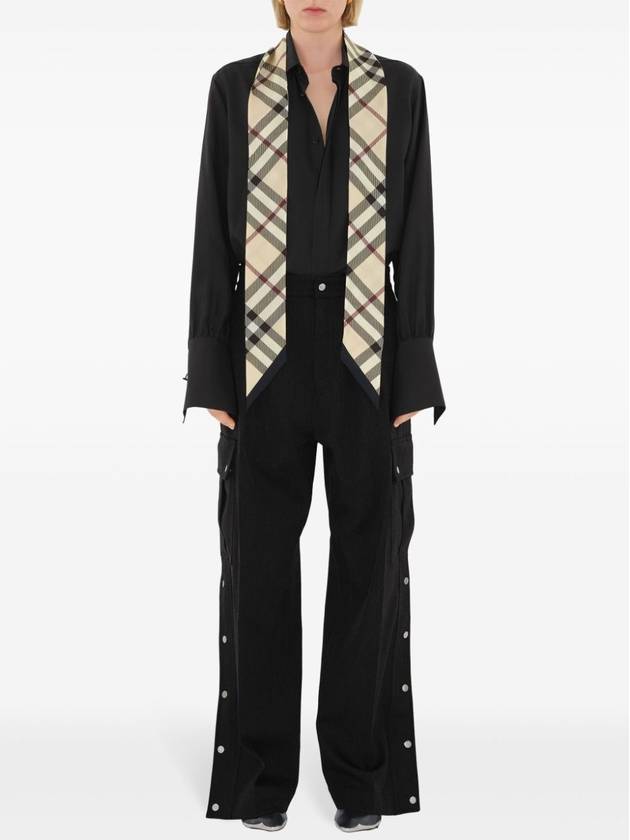 Burberry Skinny Check Silk Scarf Beige