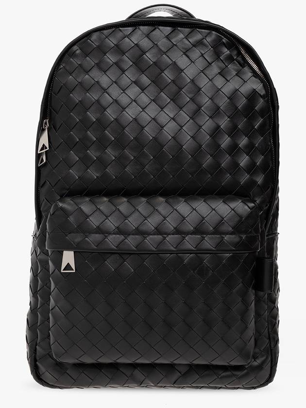 Bottega Veneta Intrecciato Medium Calfskin Backpack Black