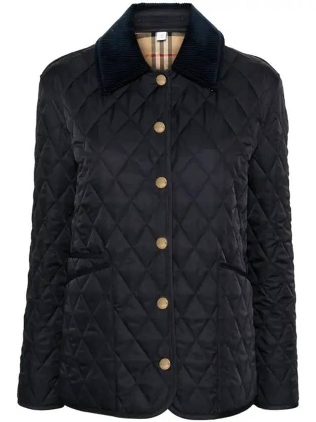 Burberry Corduroy Collar Quilted Jacket Navy
