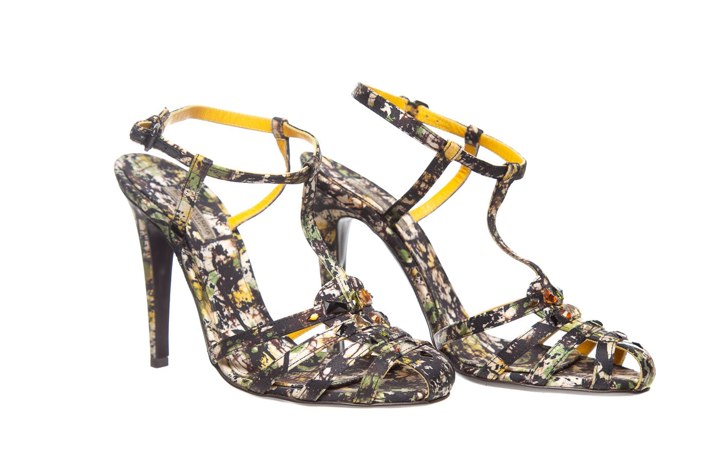 Bottega Veneta Green Printed Heels SZ 36