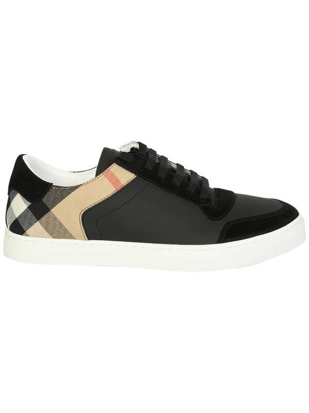 Burberry House Check Leather Suede Low Top Sneakers Black
