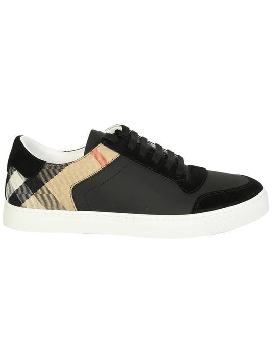 Burberry House Check Leather Suede Low Top Sneakers Black