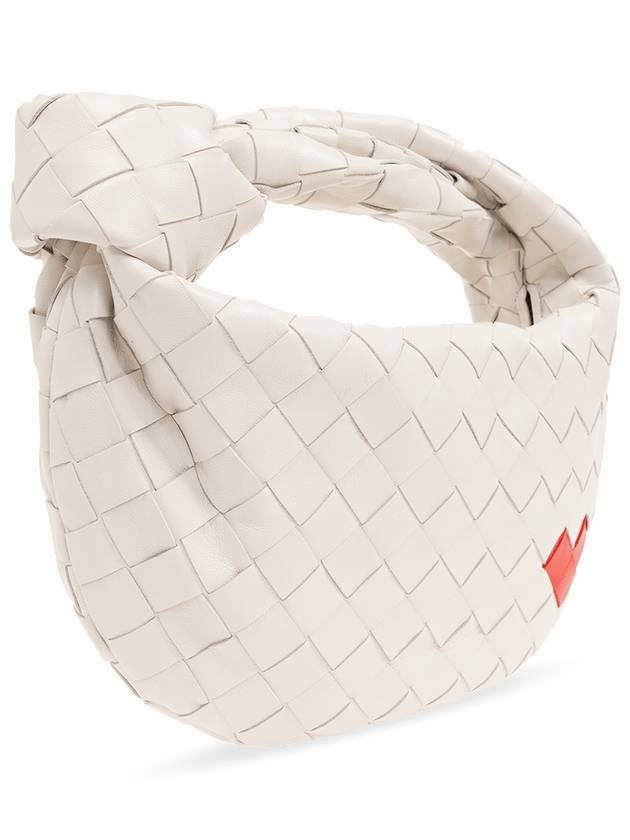 Bottega Veneta Intrecciato Heart Detail Leather Tote Bag White