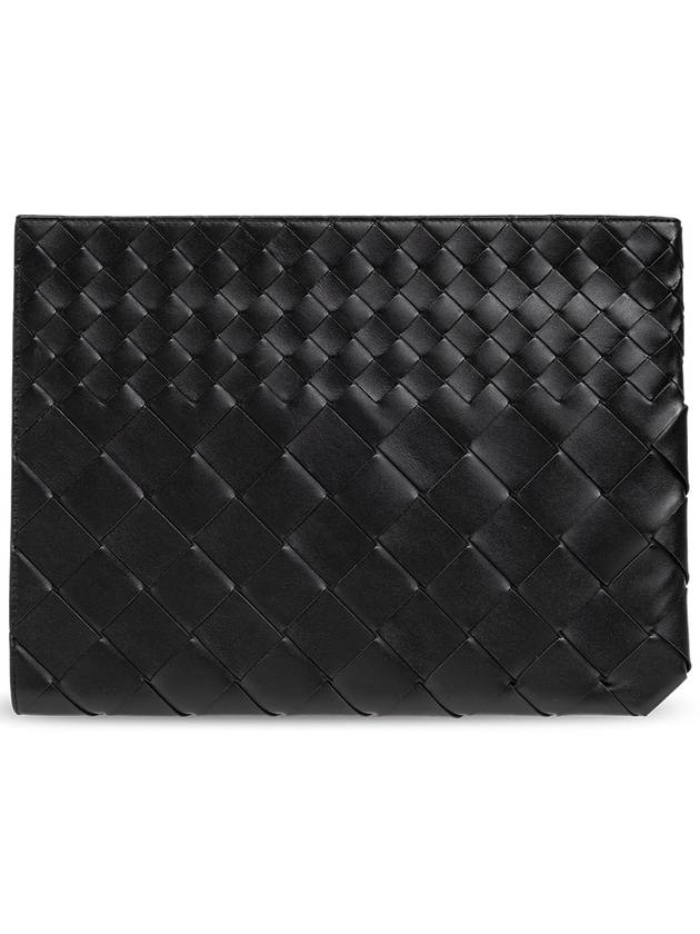 Bottega Veneta Intrecciato Clutch Bag Black