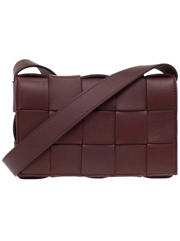 Bottega Veneta Cassette Leather Small Cross Bag Burgundy