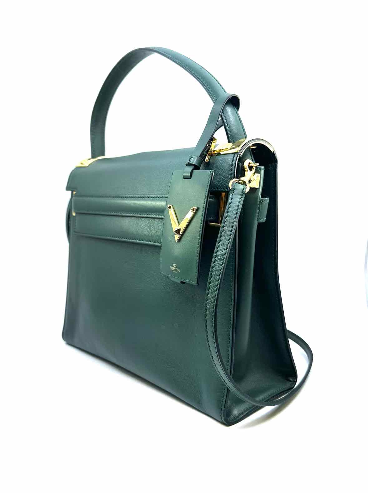 VALENTINO Forest Green Leather Handbag