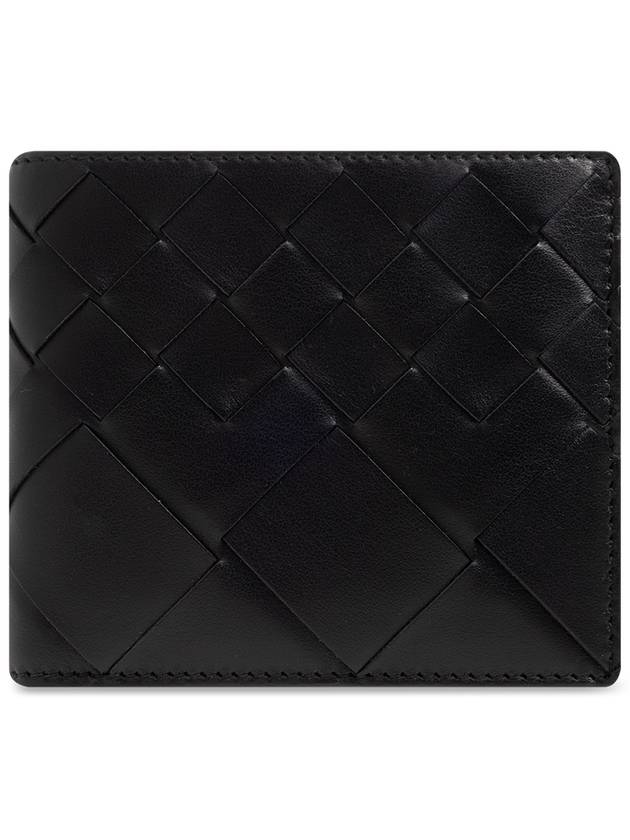 Bottega Veneta Intrecciato Leather Bi Fold Half Wallet Black