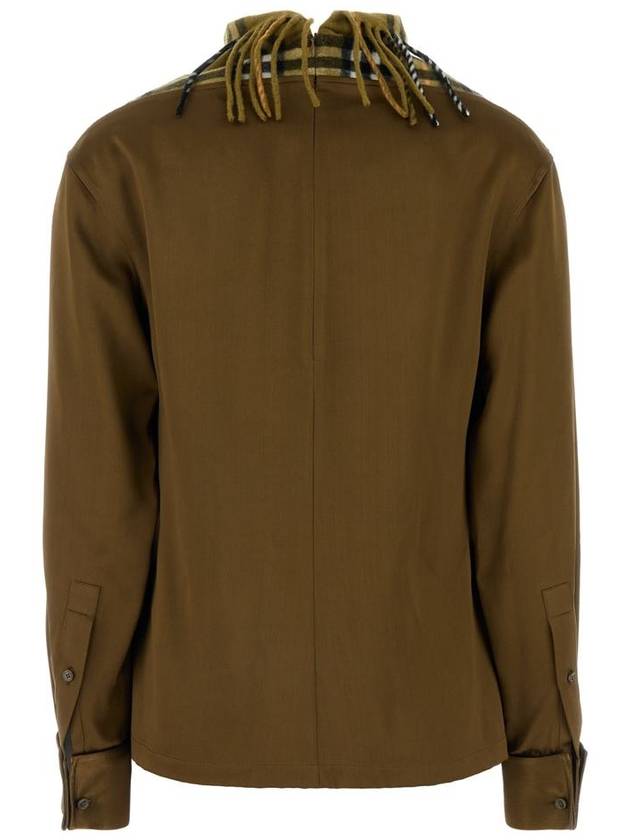 Burberry Check Scarf Long Sleeve T Shirt Brown