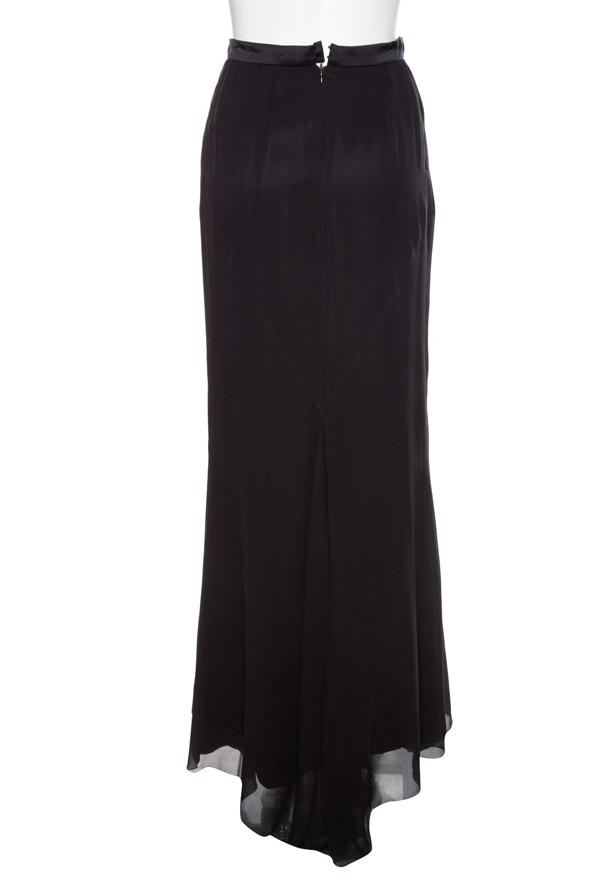 Chanel Black Silk Maxi Skirt SZ 34
