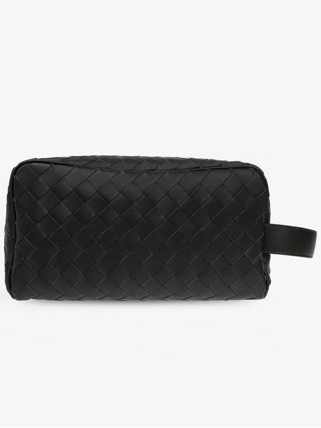 Bottega Veneta Intrecciato Travel Pouch Dark Green Travertine