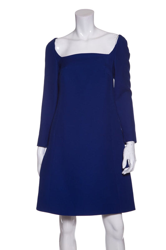 Valentino Blue Wool & Silk Blend Dress SZ 6