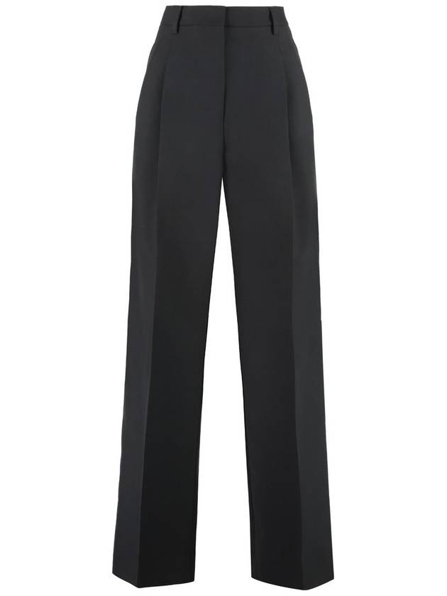Burberry High Waist Wool Wide Pants Black