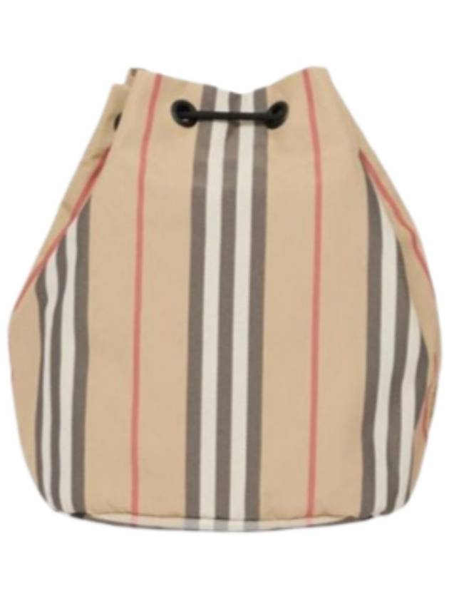 Burberry Icon Stripe Econyl Drawcord Bucket Bag Archive Beige