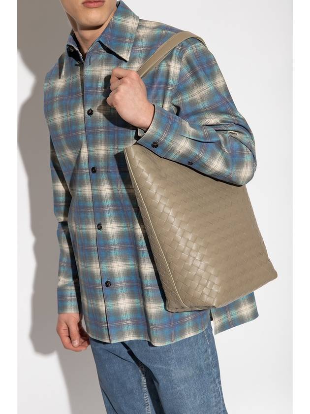 Bottega Veneta Bottega Veneta Leather Shopper Bag, Men's, Green