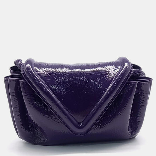 Bottega Veneta Purple Patent Leather Becco Handbag