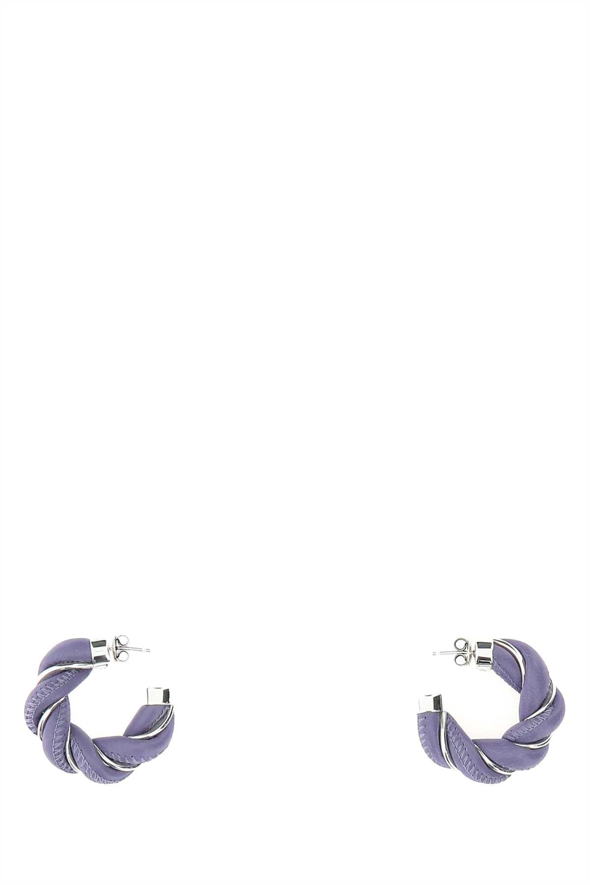 Bottega Veneta Women Lilac Nappa Leather And 925 Silver Earrings