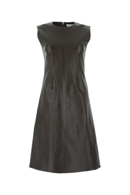 Bottega Veneta Women Dark Brown Nappa Leather Dress