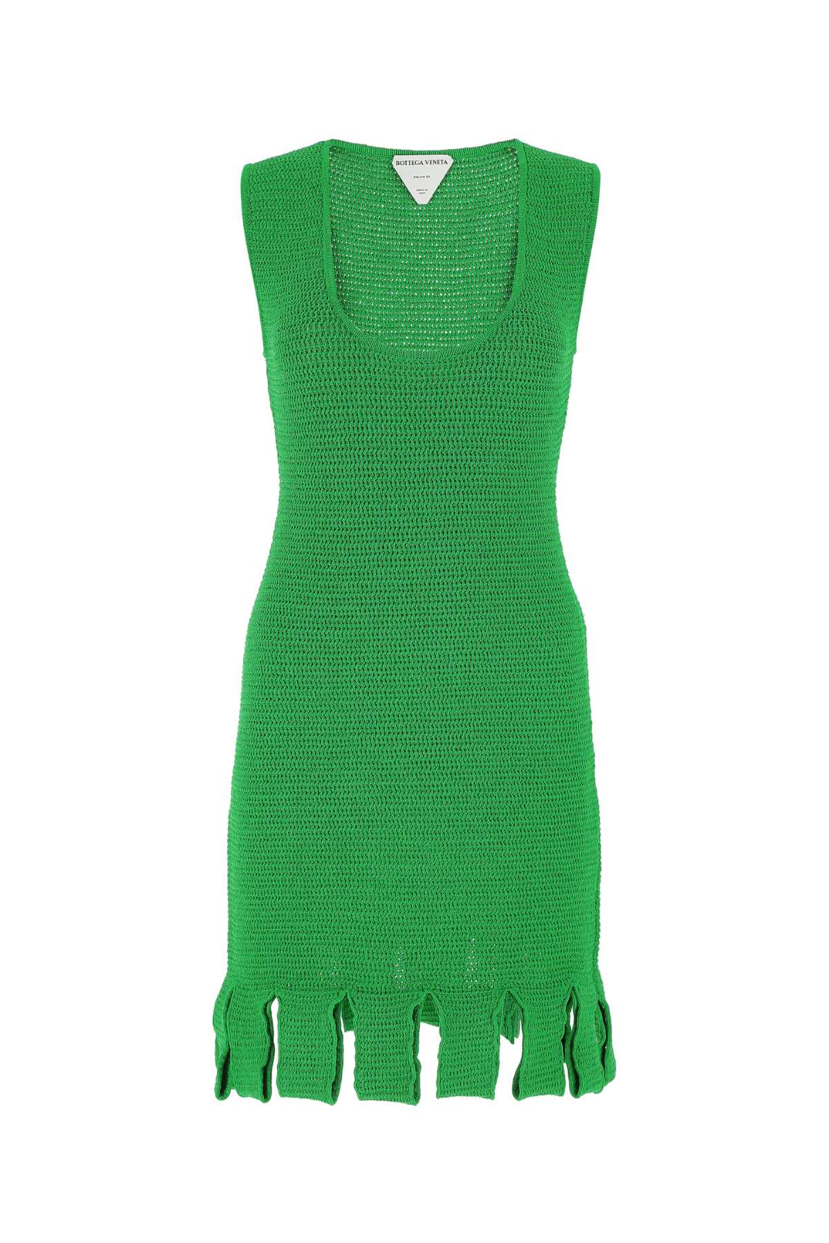 Bottega Veneta Women Grass Green Stretch Cotton Blend Mini Dress