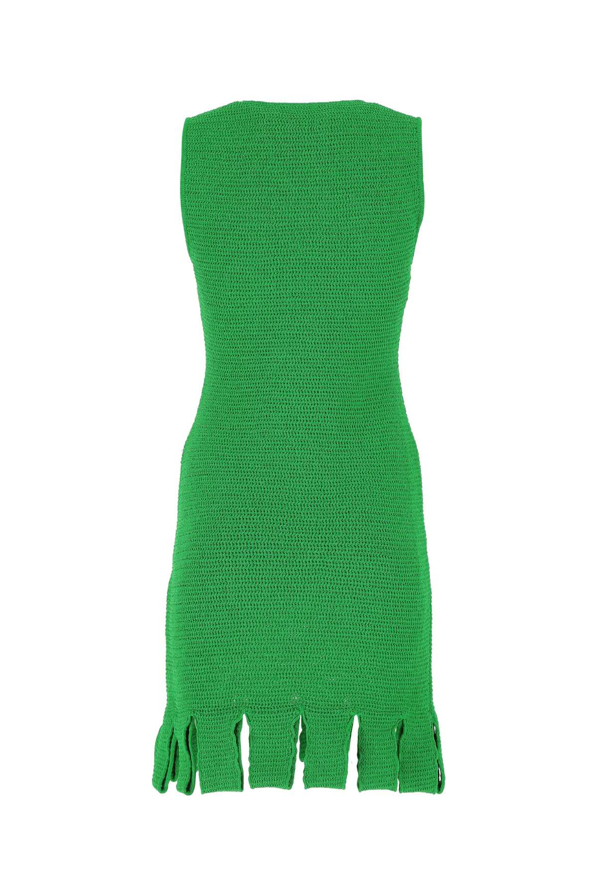 Bottega Veneta Women Grass Green Stretch Cotton Blend Mini Dress